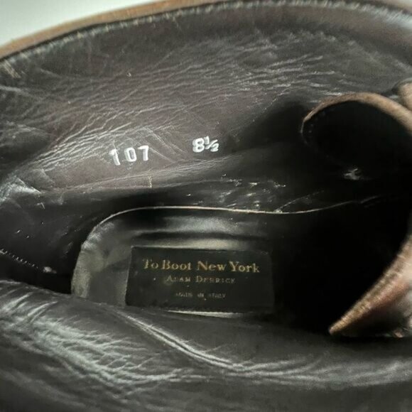 TO BOOT NEW YORK ADAM DERRICK MENS HIGH ANKLE SHOES BROWN SIZE 8 1/2 - Picture 5 of 8